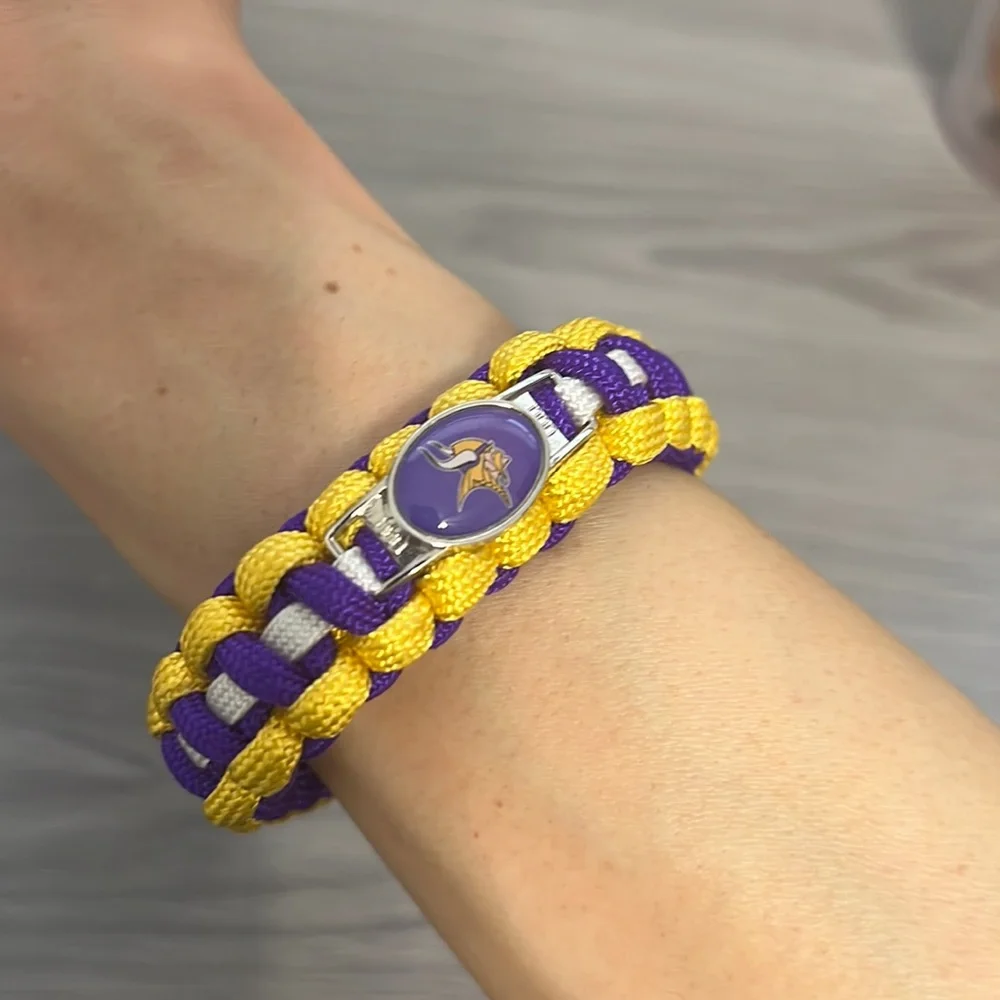 Minnesota Vikings Paracord Rope Bracelet, Handmade by Heroes, Made by Veterans